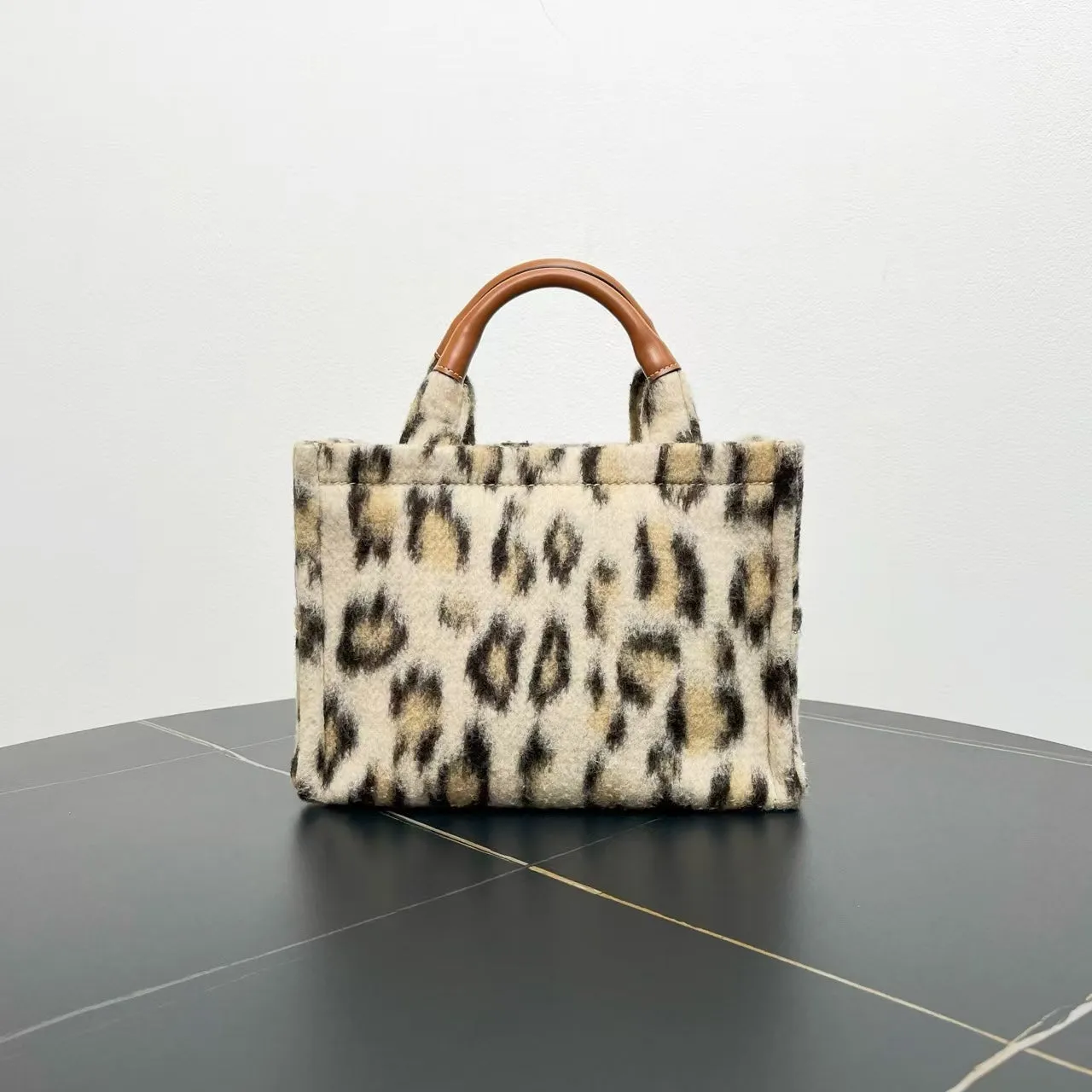 Celine Triomphe Two-Way Bag Beige Faux Fur Shoulder Bag