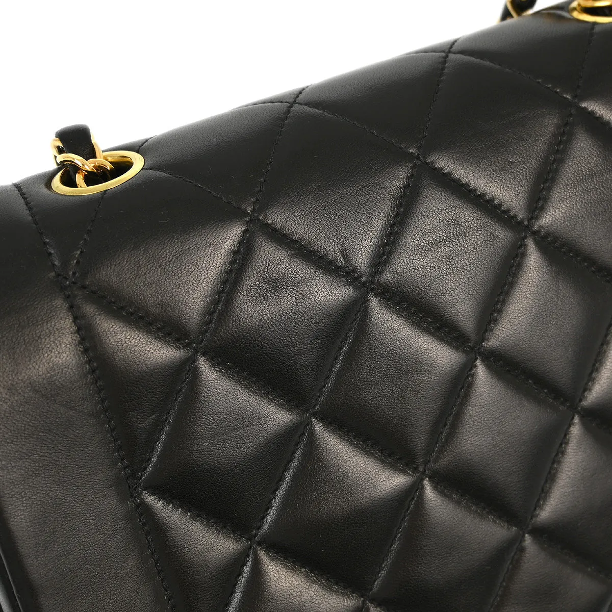 Chanel 1994-1996 Black Lambskin Small Diana Shoulder Bag