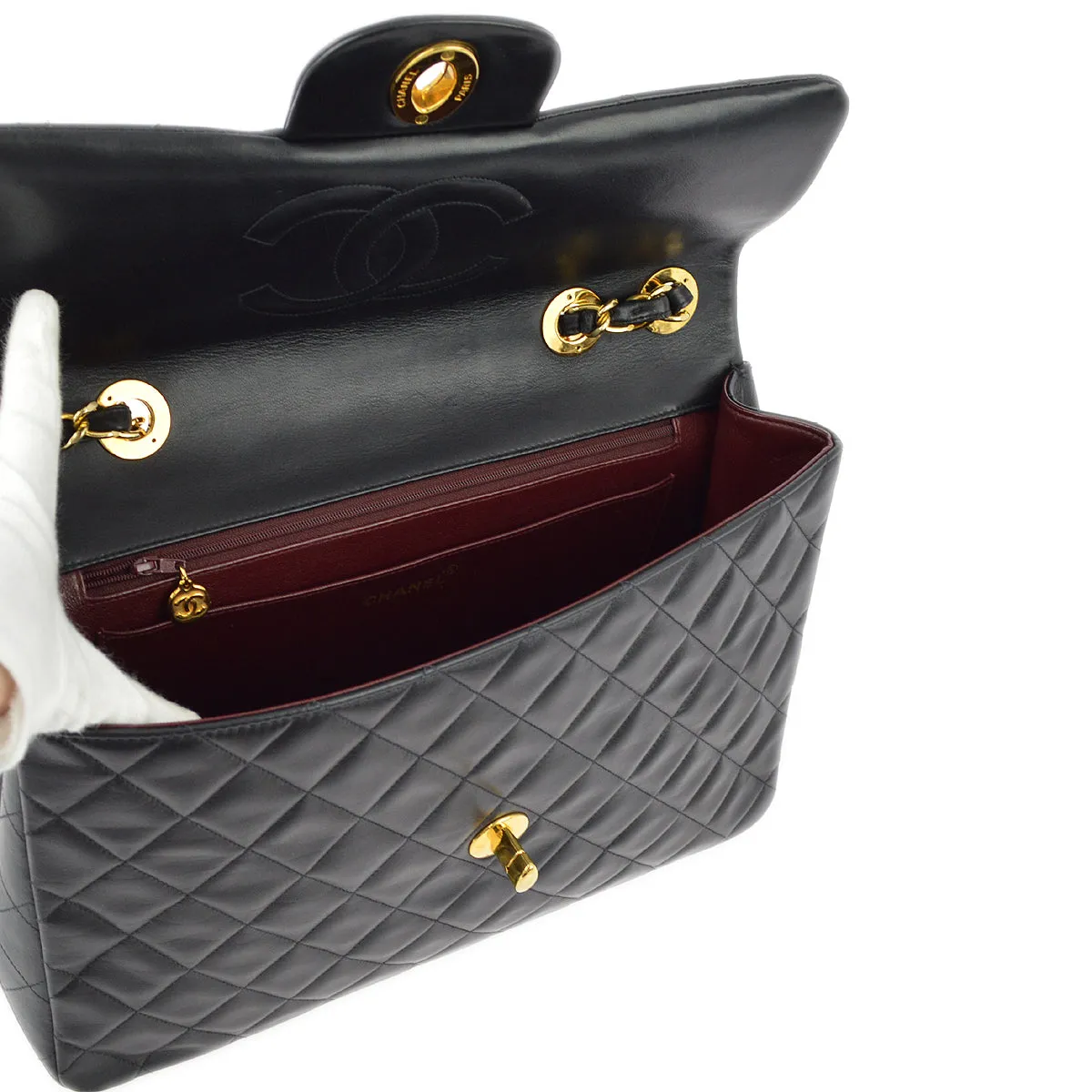 Chanel 1994-1996 Lambskin Maxi Classic Flap Shoulder Bag