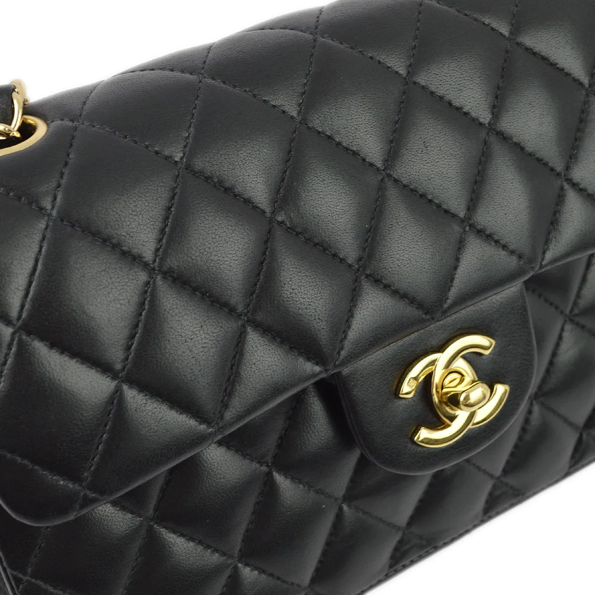 Chanel 2004-2005 Lambskin Small Classic Double Flap Shoulder Bag