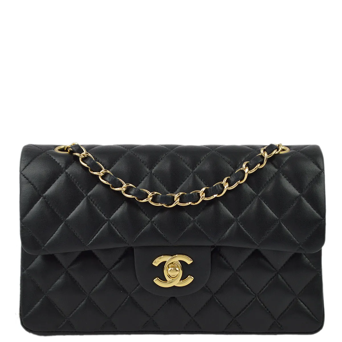 Chanel 2004-2005 Lambskin Small Classic Double Flap Shoulder Bag