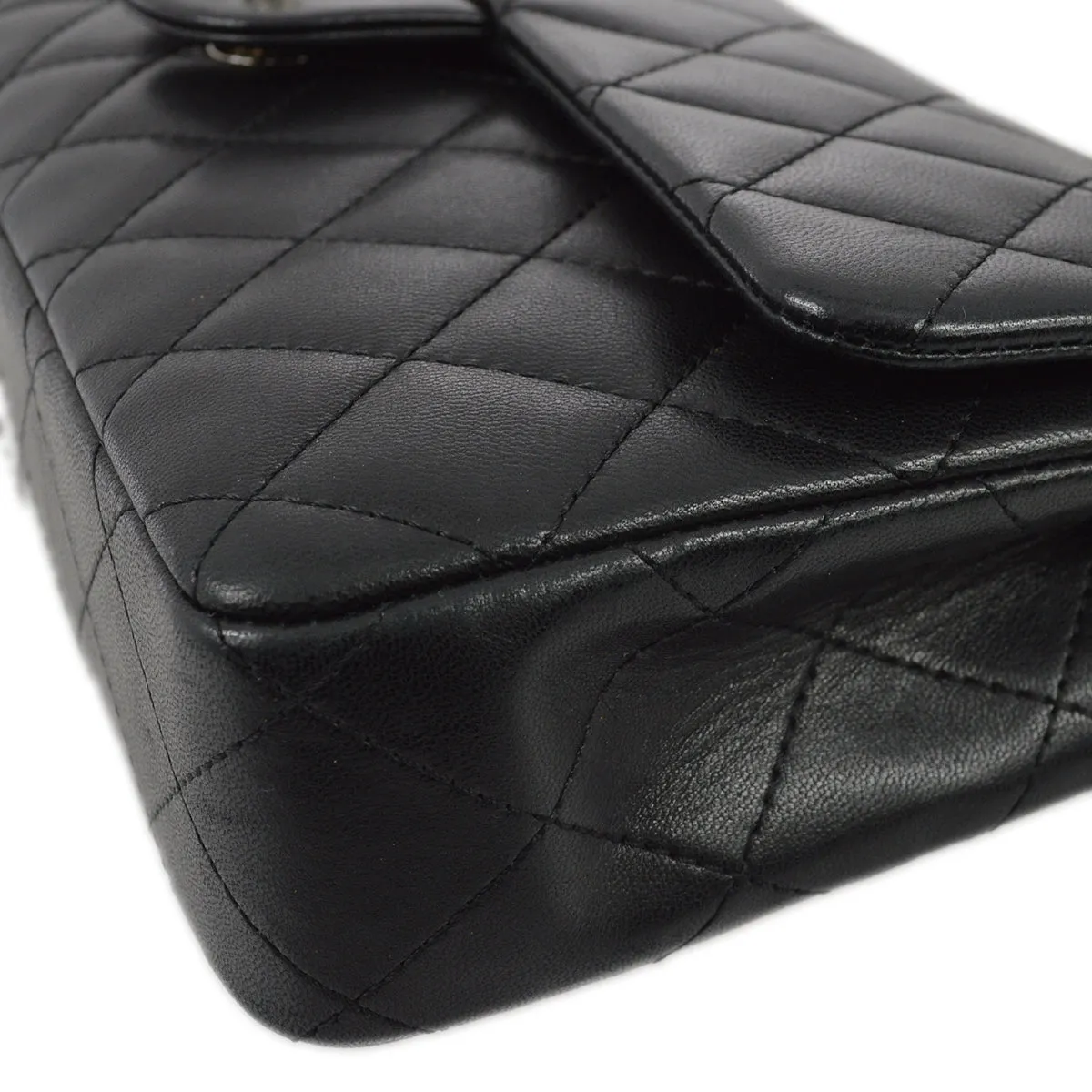 Chanel 2005-2006 Black Lambskin East West Shoulder Bag