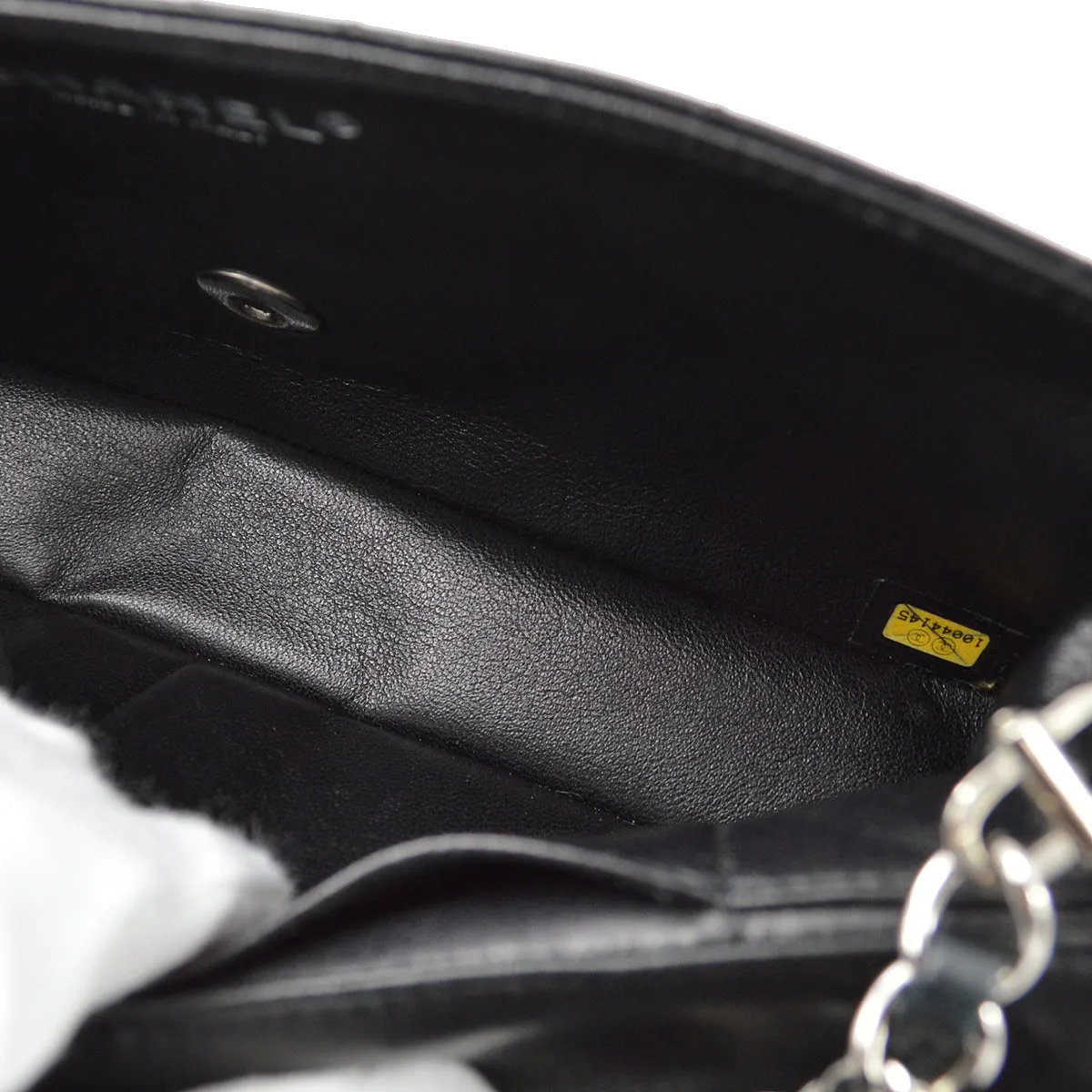 Chanel 2005-2006 Black Lambskin East West Shoulder Bag
