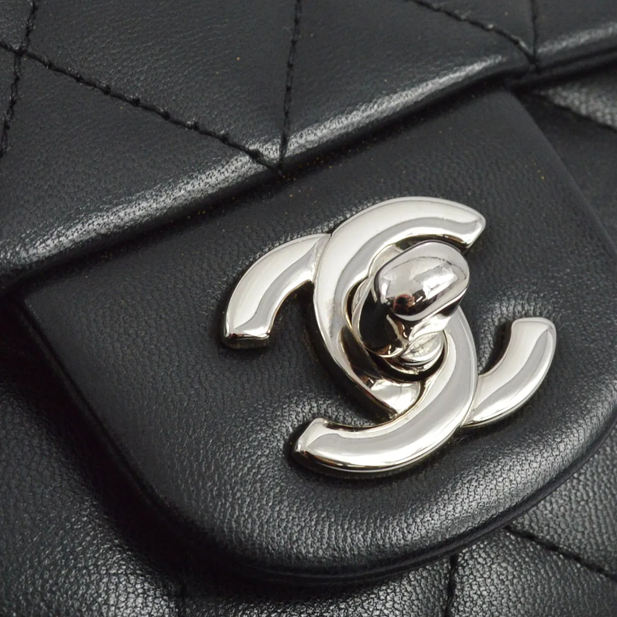 Chanel 2005-2006 Black Lambskin East West Shoulder Bag