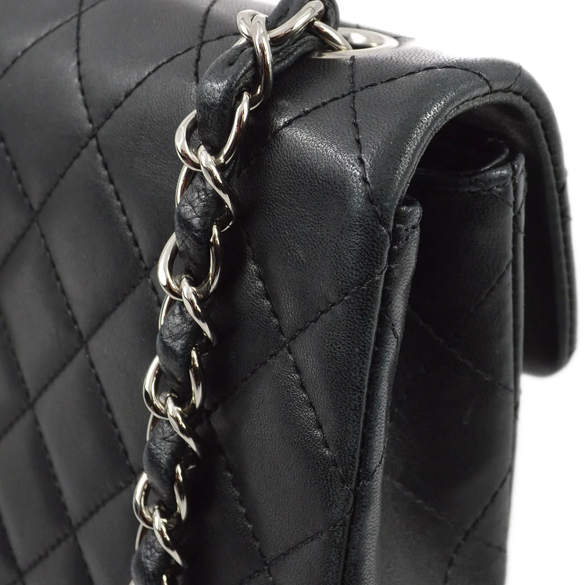 Chanel 2005-2006 Black Lambskin East West Shoulder Bag