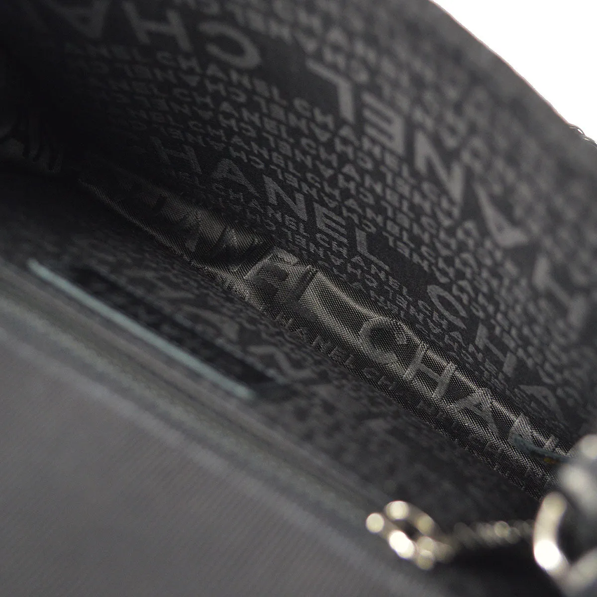 CHANEL * 2005 Emblem Shoulder Bag Mini Black Canvas