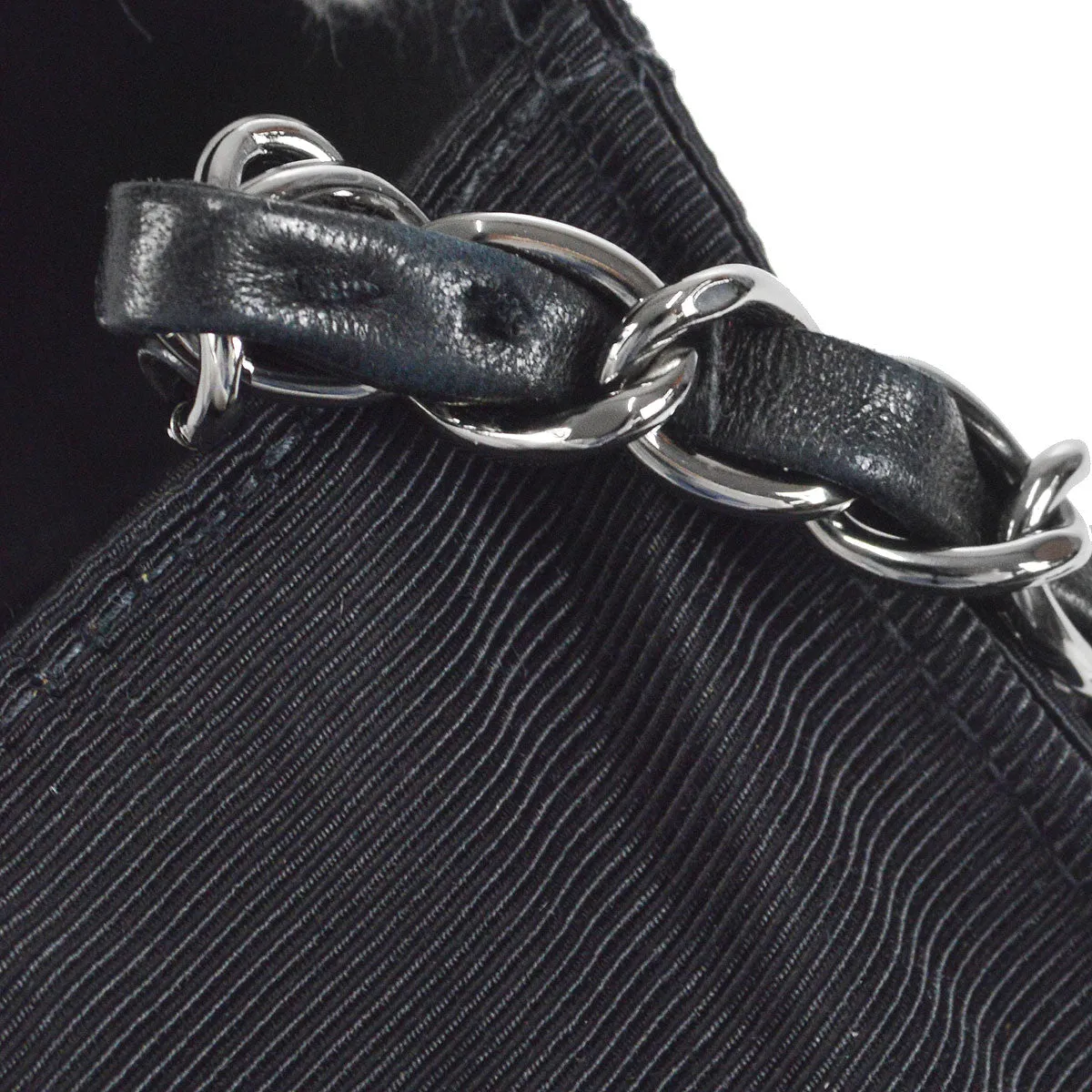 CHANEL * 2005 Emblem Shoulder Bag Mini Black Canvas