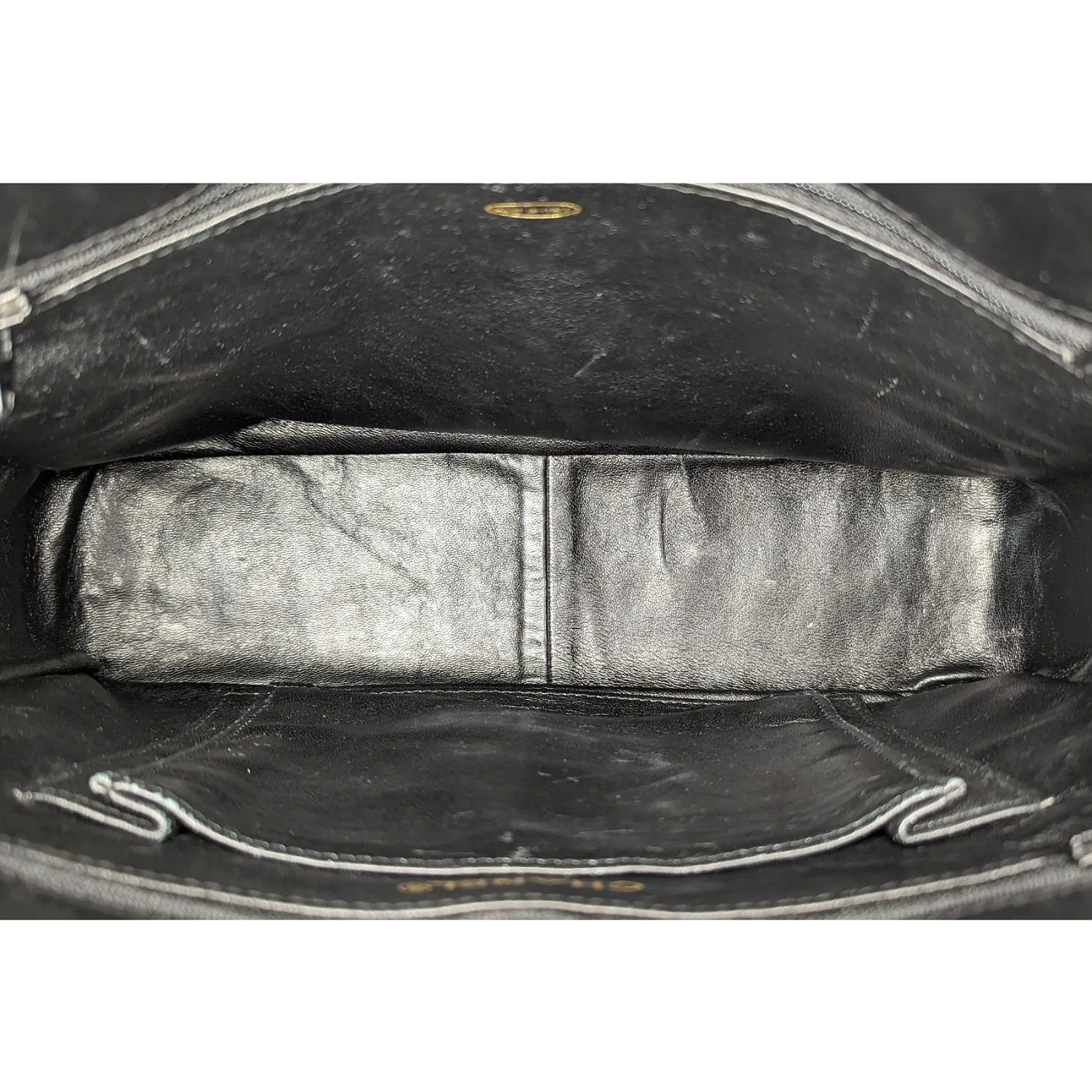 Chanel 80s Black Shiny Alligator Camera Shoulder Bag