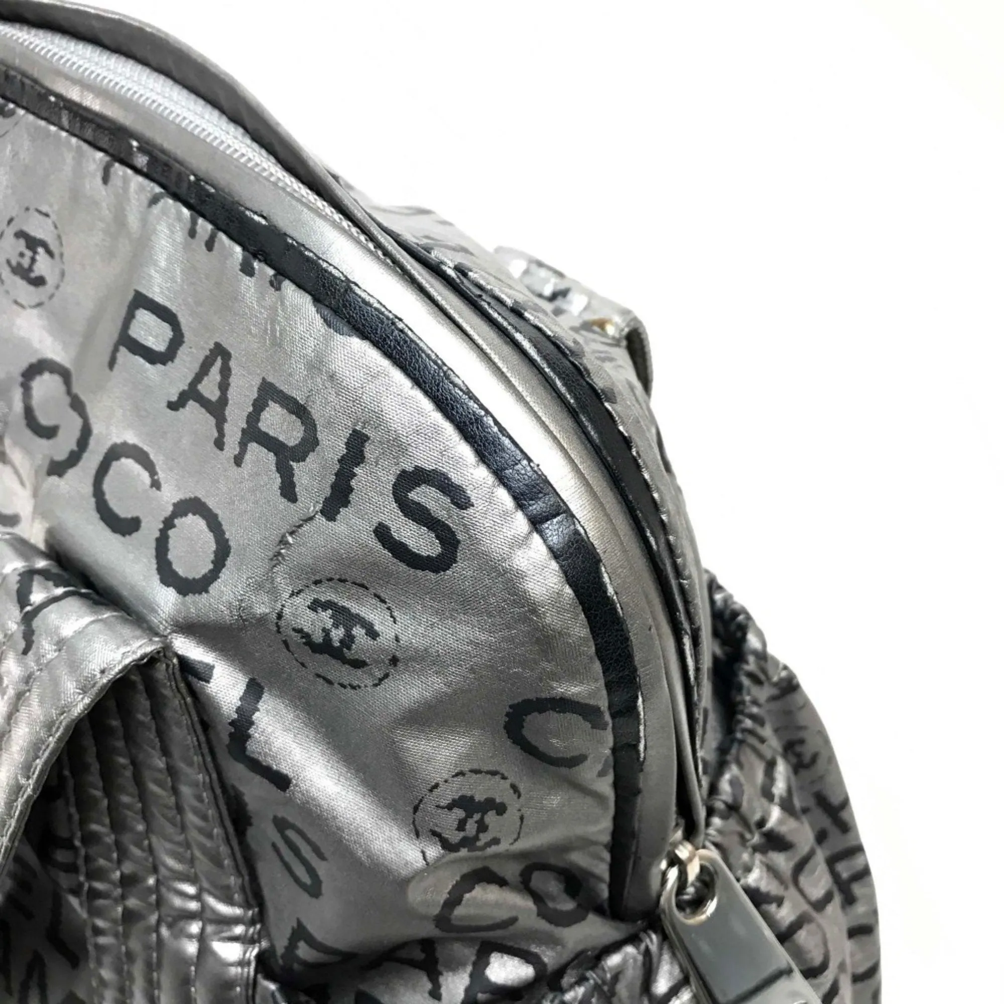Chanel Bag Mini Boston Shoulder Bag Tote Bag Silver
