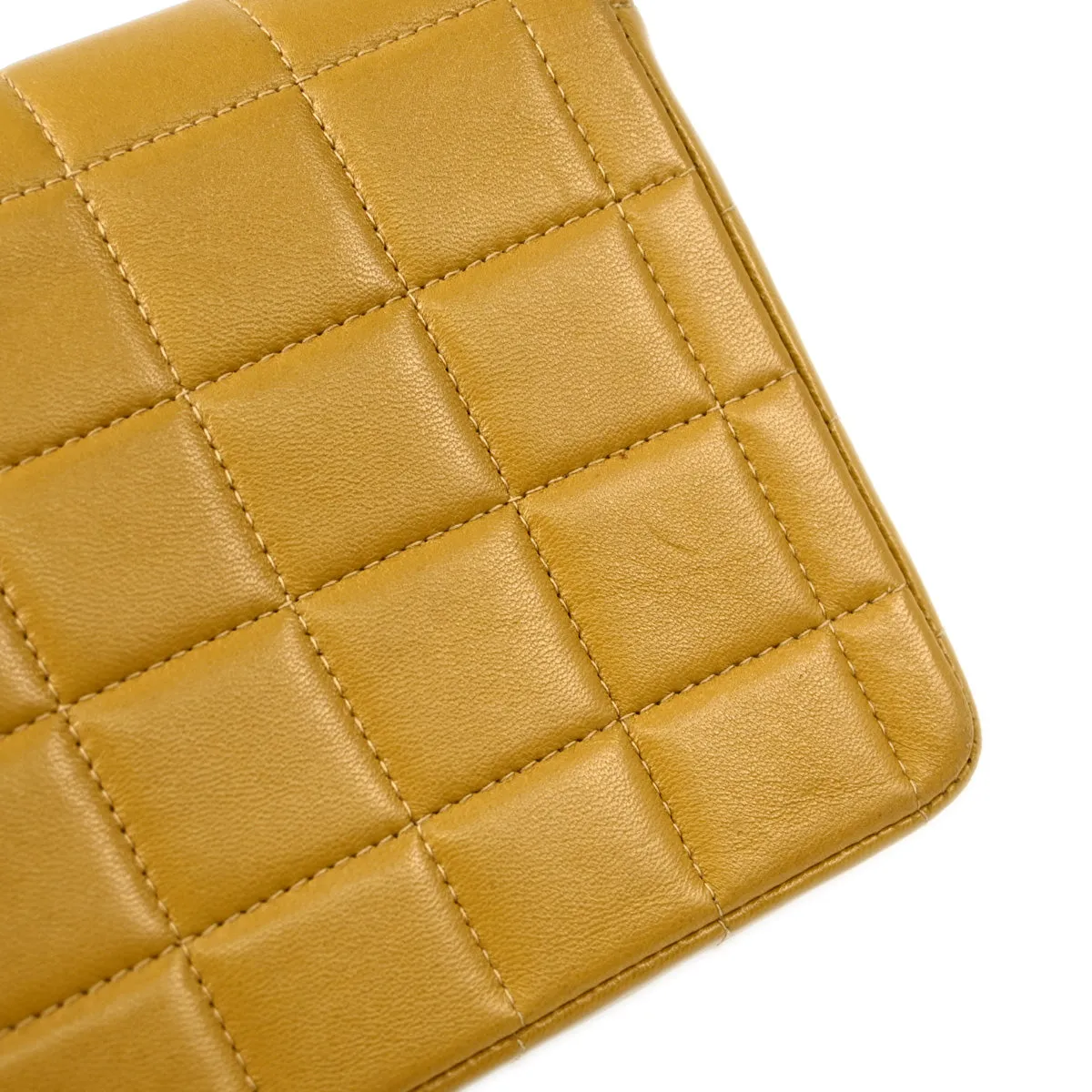 Chanel Beige Lambskin East West Choco Bar Chain Shoulder Bag