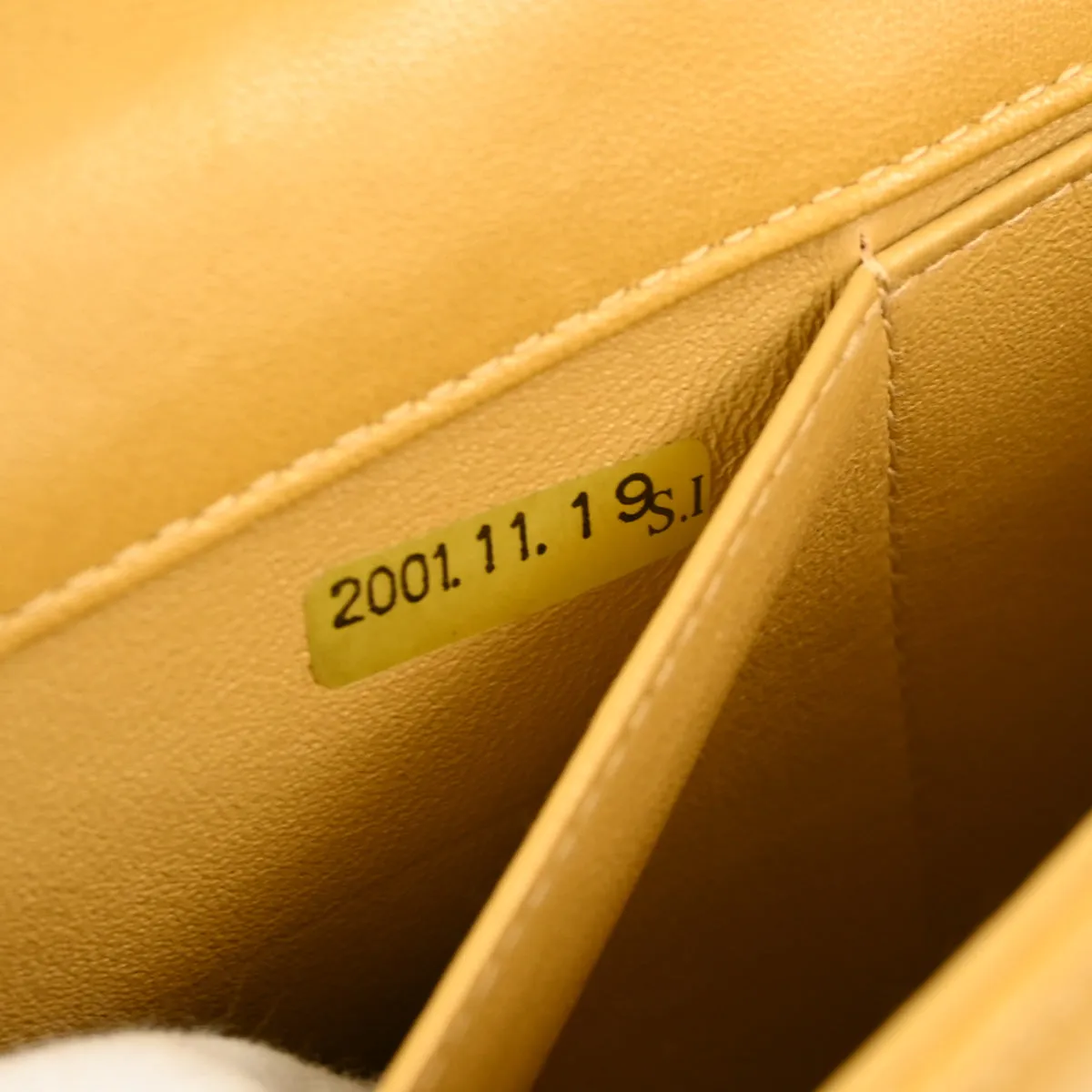 Chanel Beige Lambskin East West Choco Bar Chain Shoulder Bag