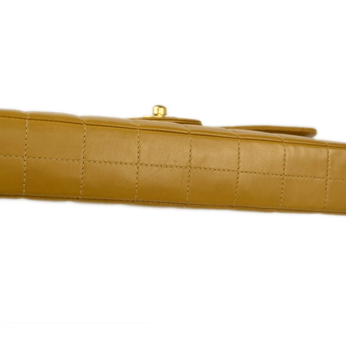 Chanel Beige Lambskin East West Choco Bar Chain Shoulder Bag