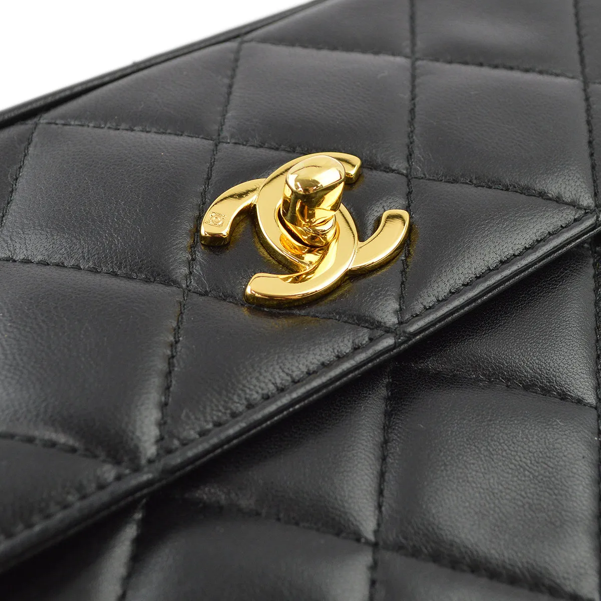 Chanel Black Lambskin Chain Shoulder Bag