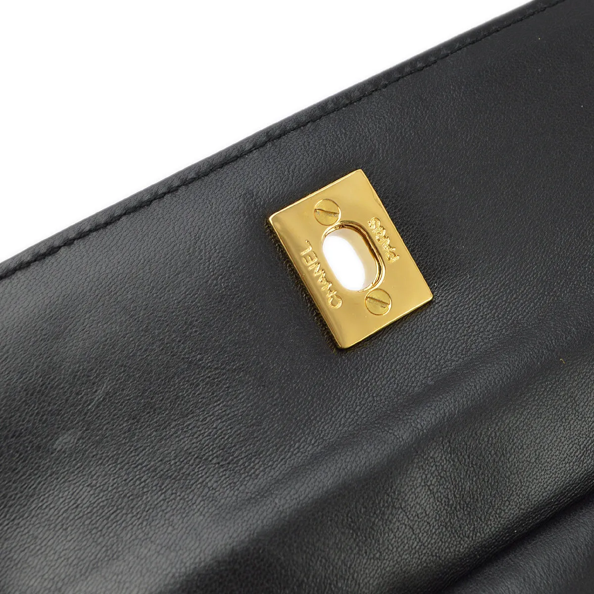 Chanel Black Lambskin Chain Shoulder Bag