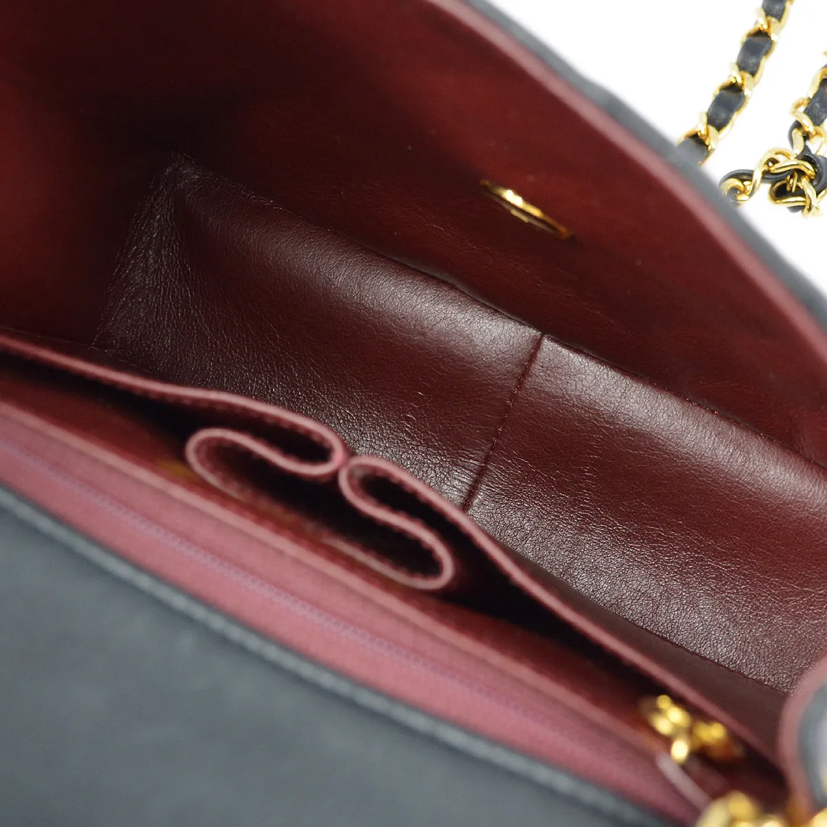 Chanel Black Lambskin Classic Square Flap Shoulder Bag 20