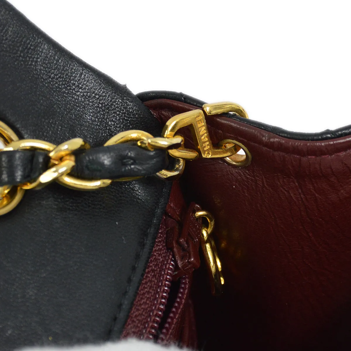 Chanel Black Lambskin Classic Square Flap Shoulder Bag 20