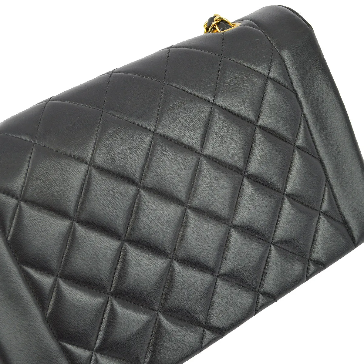 Chanel Black Lambskin Medium Diana Shoulder Bag