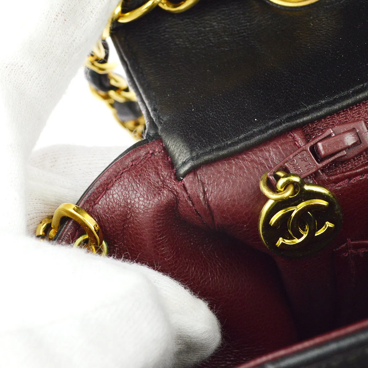 Chanel Black Lambskin Medium Diana Shoulder Bag