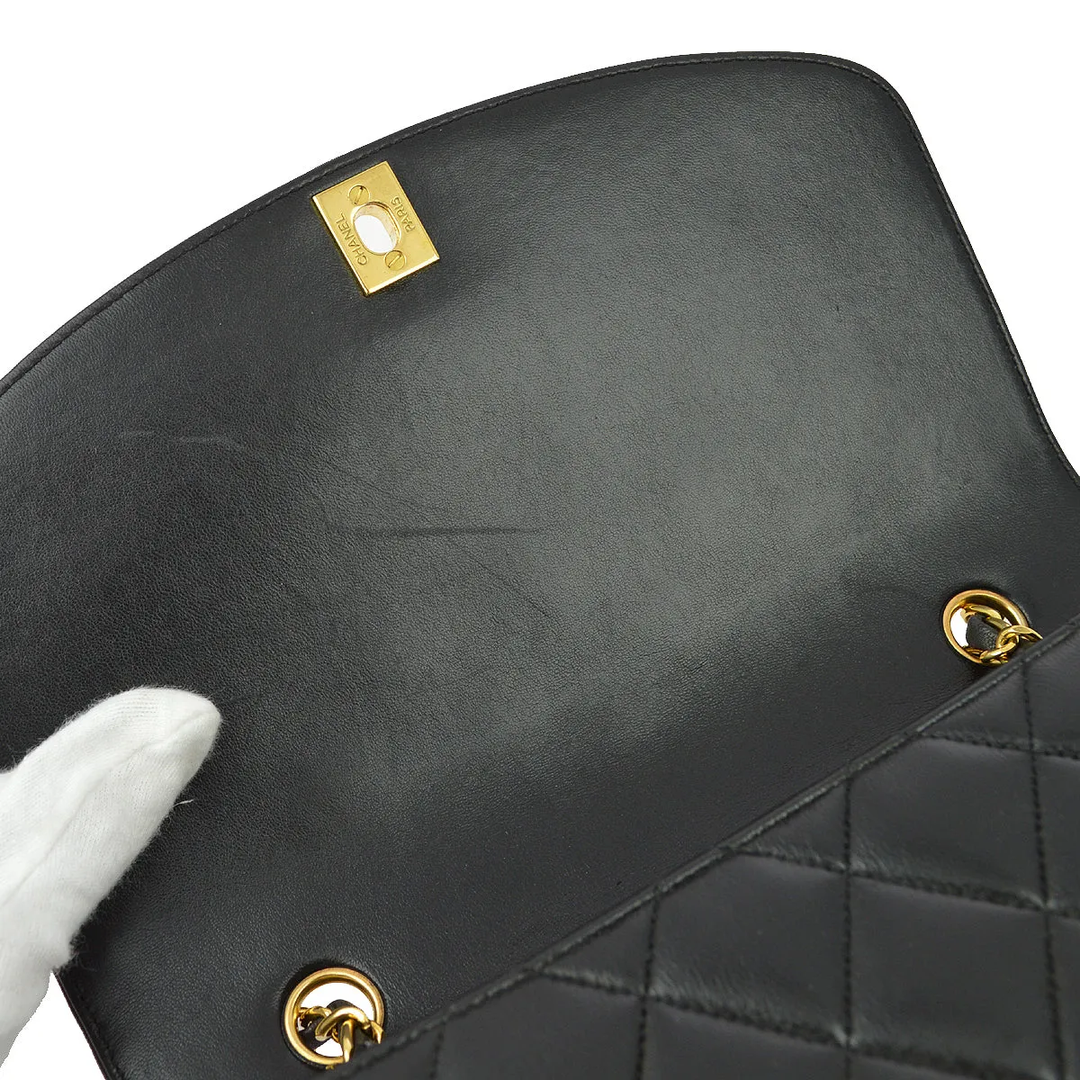 Chanel Black Lambskin Medium Diana Shoulder Bag