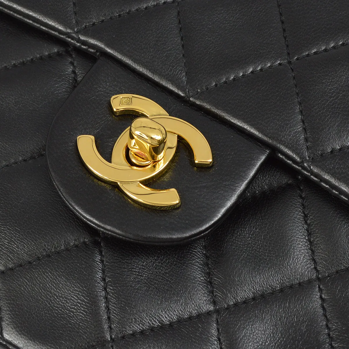 Chanel Black Lambskin Mini Classic Square Flap Shoulder Bag 17