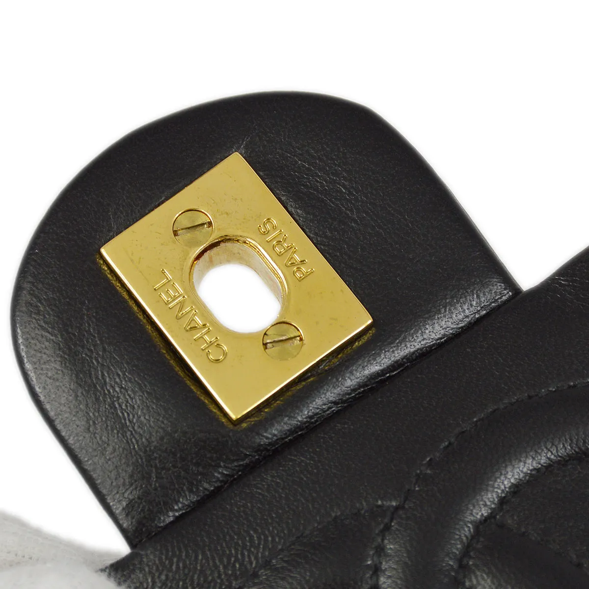 Chanel Black Lambskin Mini Classic Square Flap Shoulder Bag 17