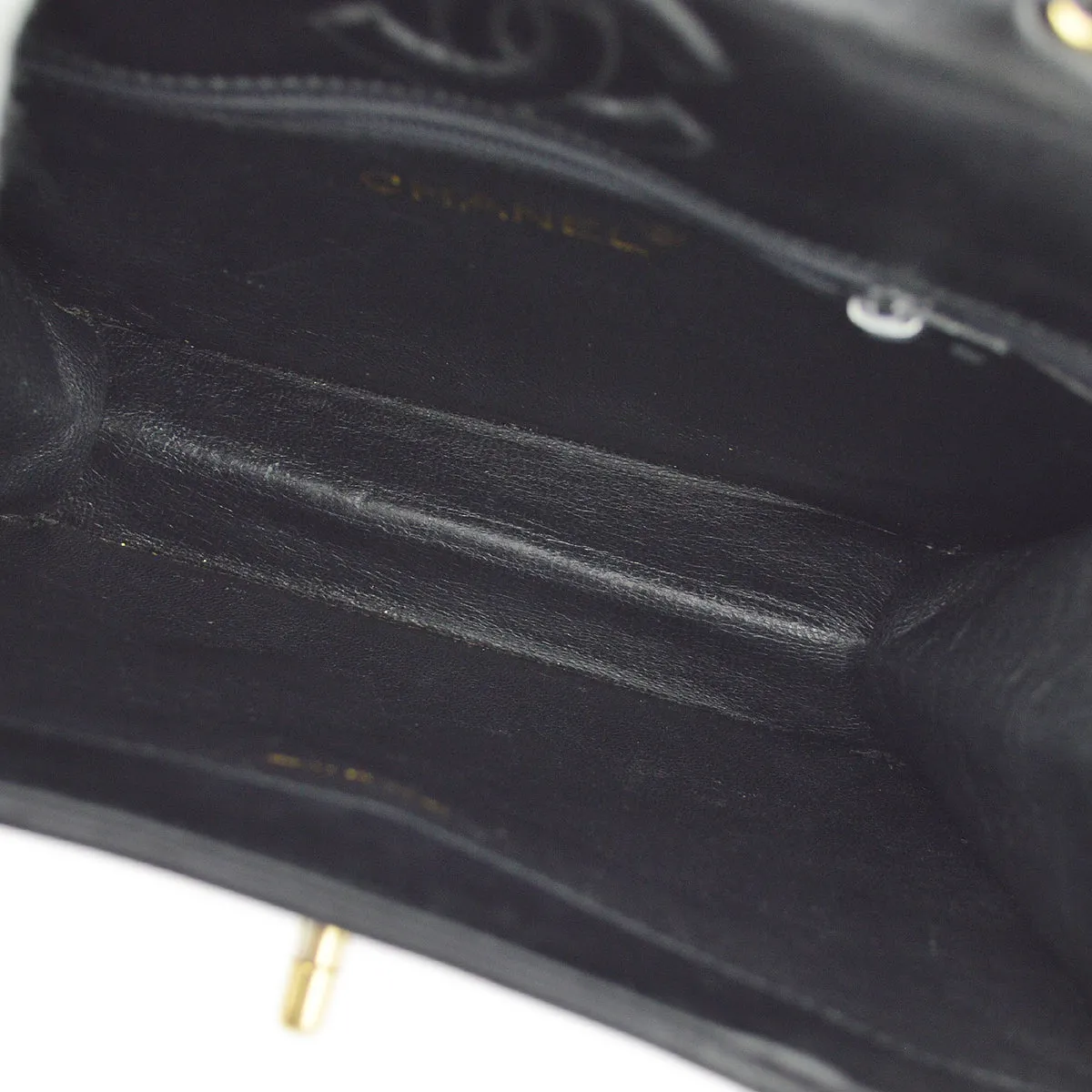 Chanel Black Lambskin Octagon Chain Shoulder Bag
