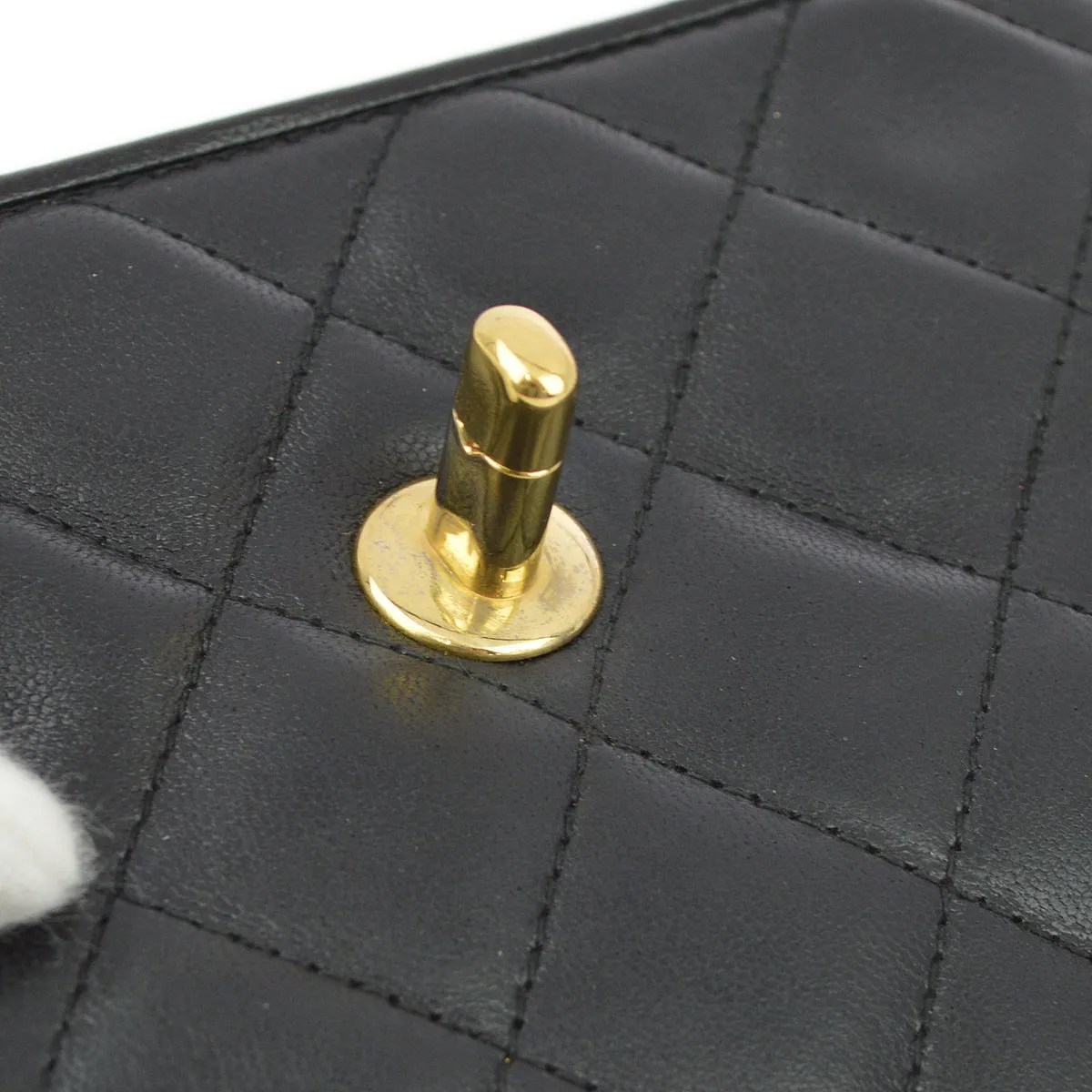 Chanel Black Lambskin Octagon Chain Shoulder Bag