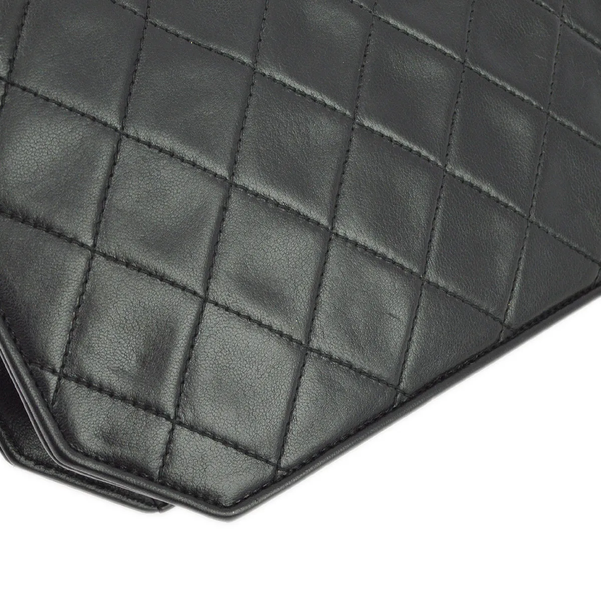 Chanel Black Lambskin Octagon Chain Shoulder Bag