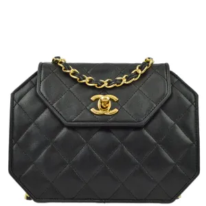 Chanel Black Lambskin Octagon Chain Shoulder Bag