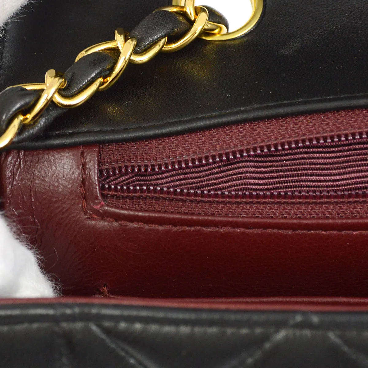 Chanel Black Lambskin Small Diana Shoulder Bag