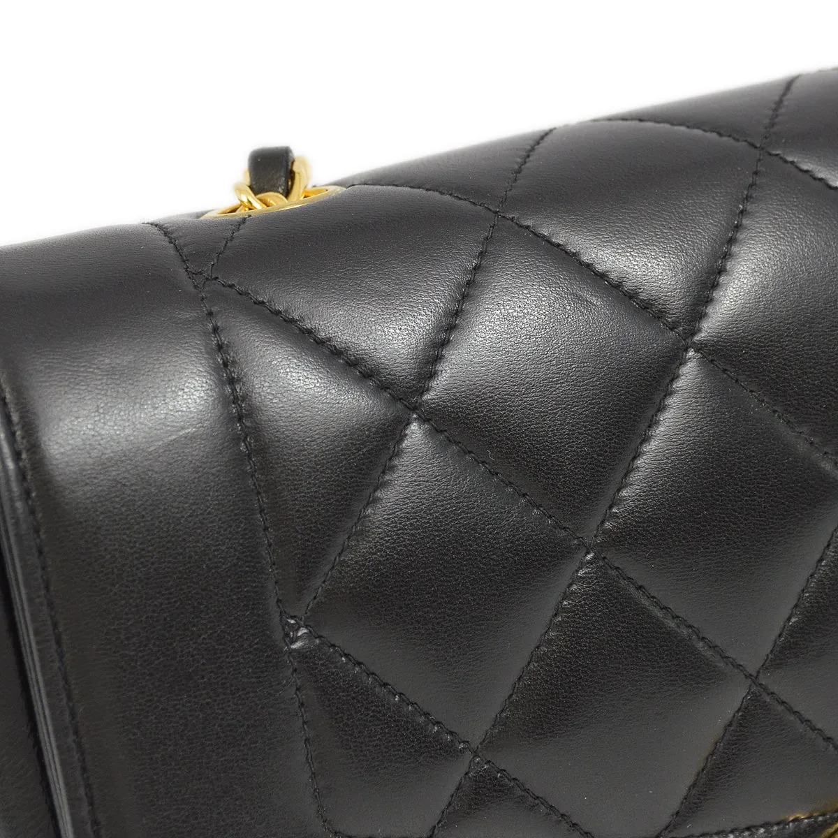 Chanel Black Lambskin Small Diana Shoulder Bag