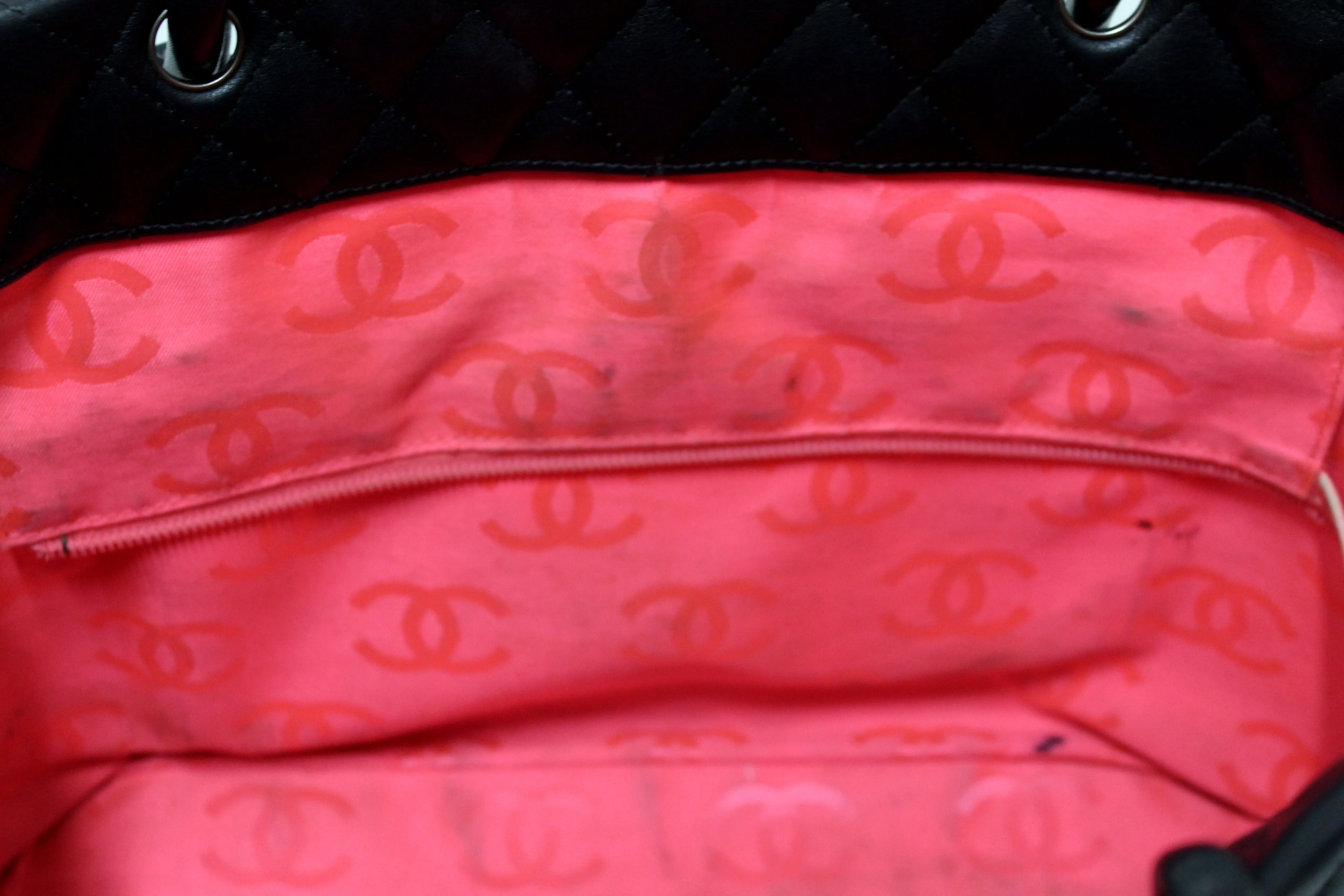 Chanel Black Quilted Calfskin Leather Large Cambon Tote Shoulder Bag