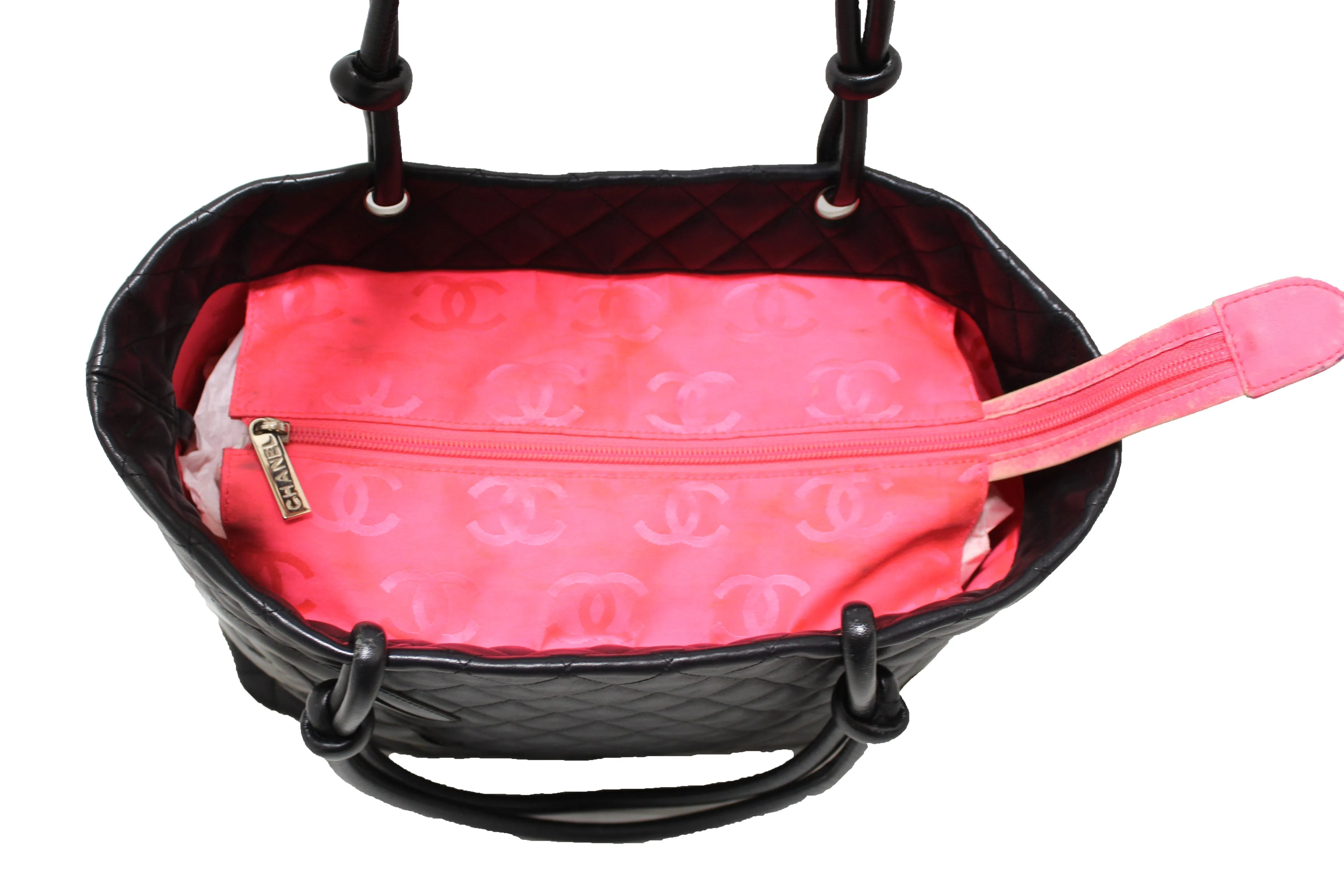 Chanel Black Quilted Calfskin Leather Large Cambon Tote Shoulder Bag