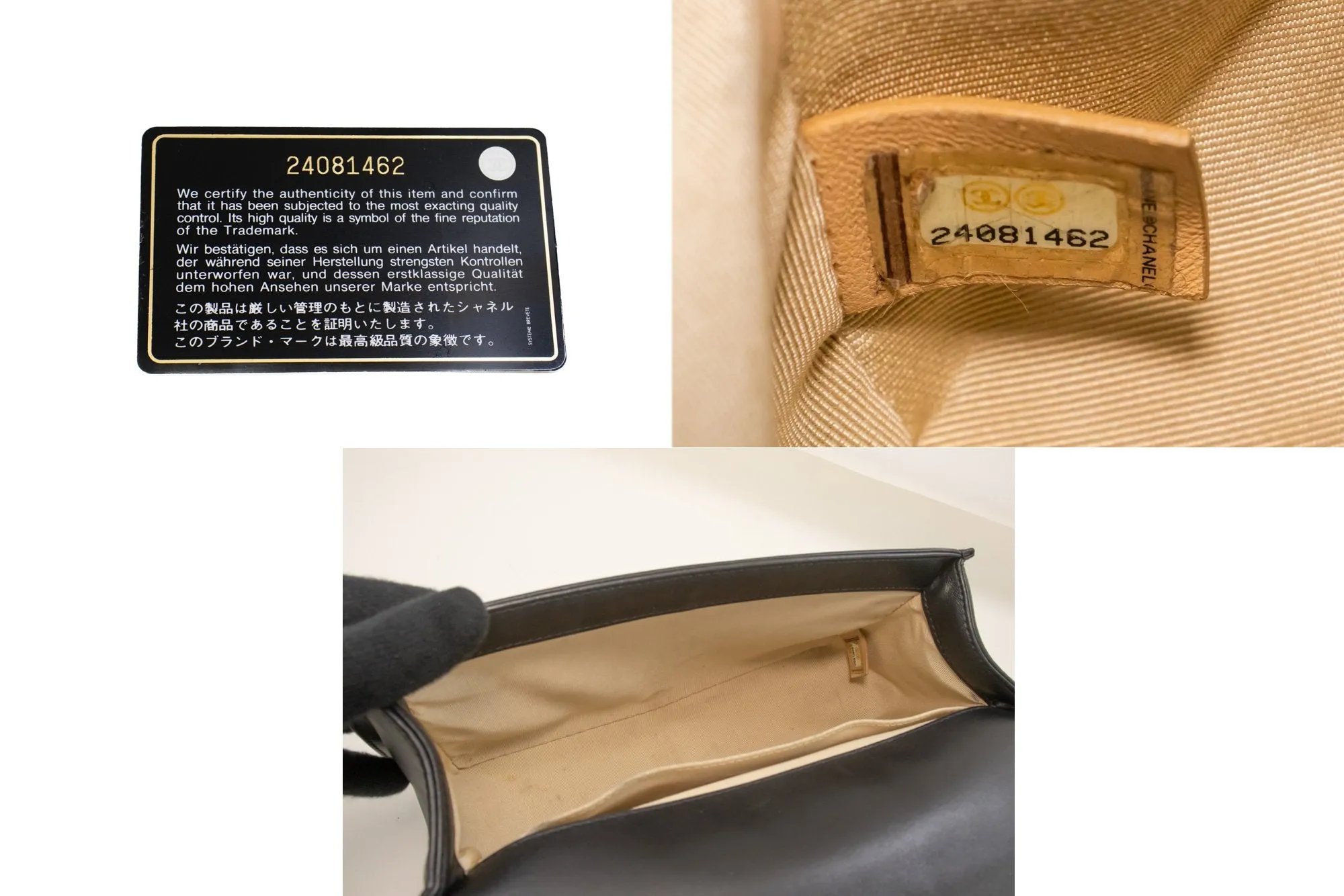 CHANEL Boy Chain Shoulder Bag Black Quilted Flap Lambskin Leather