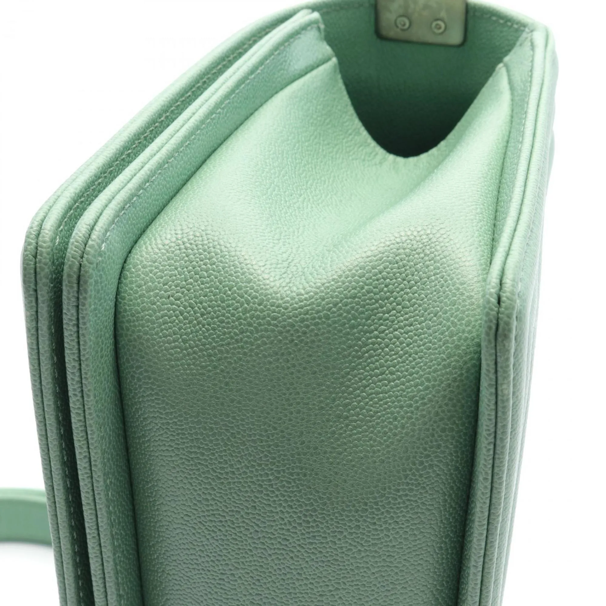 CHANEL Boy Chanel Shoulder Bag Caviar Skin Women's Green