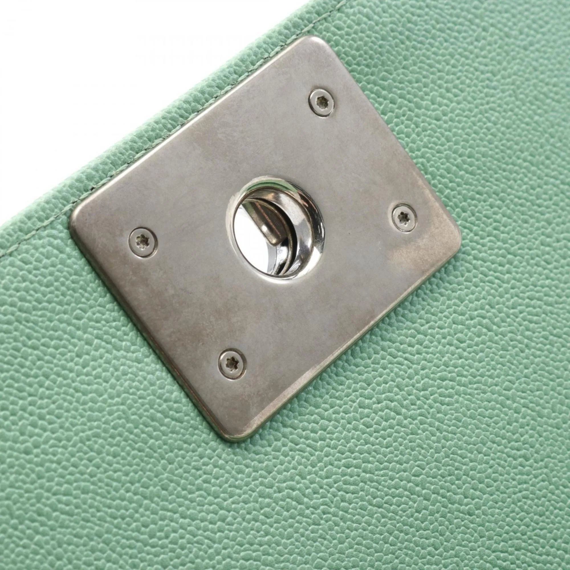 CHANEL Boy Chanel Shoulder Bag Caviar Skin Women's Green