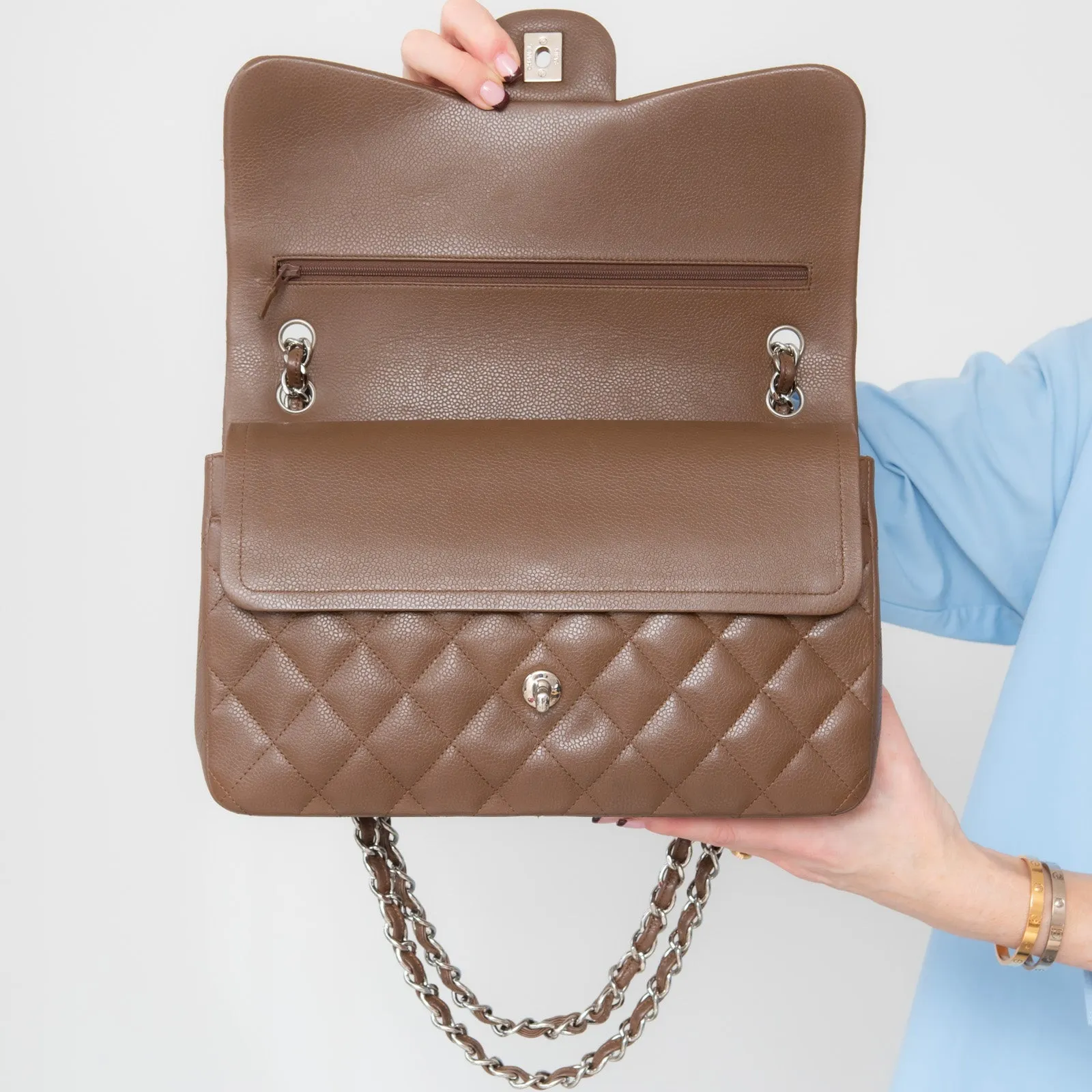 Chanel Brown Double Flap Jumbo Bag