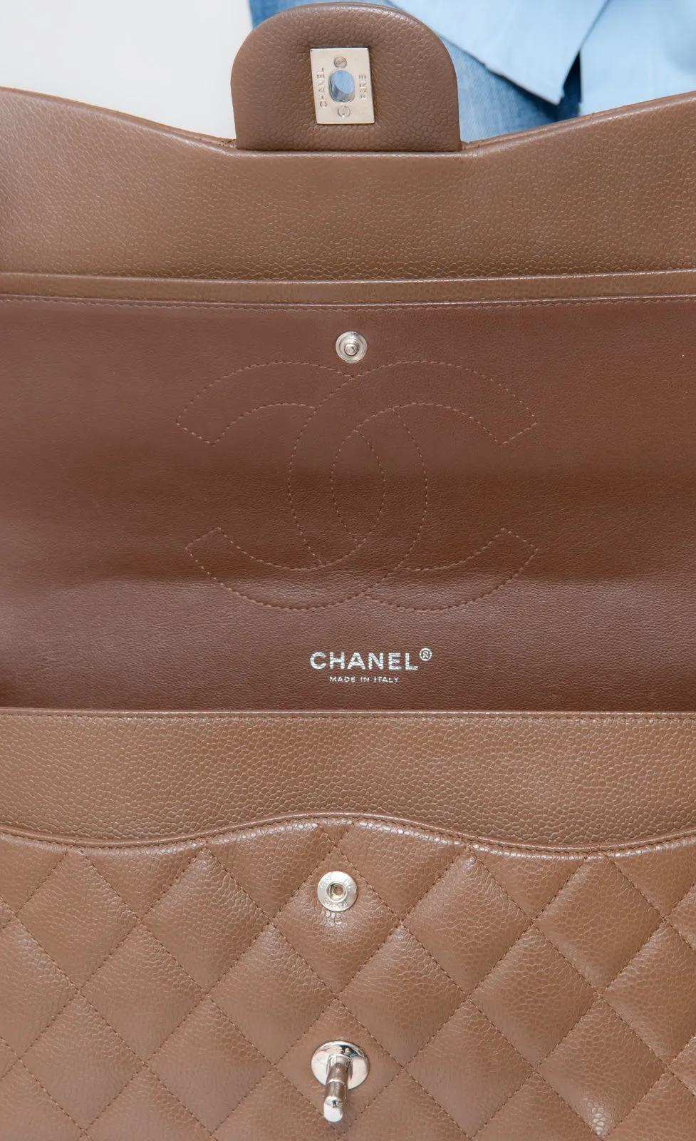 Chanel Brown Double Flap Jumbo Bag