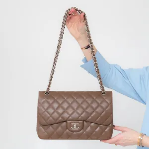 Chanel Brown Double Flap Jumbo Bag