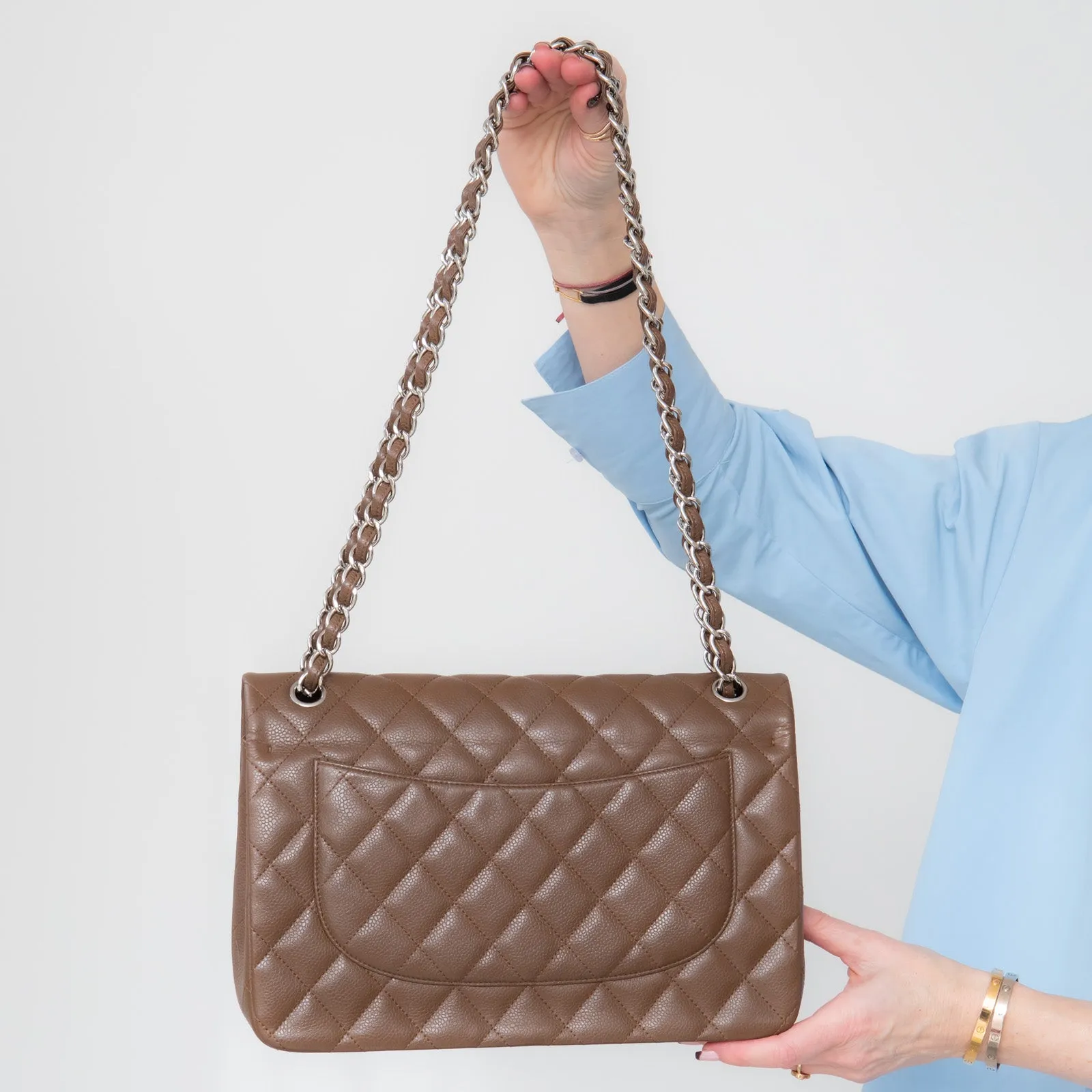 Chanel Brown Double Flap Jumbo Bag