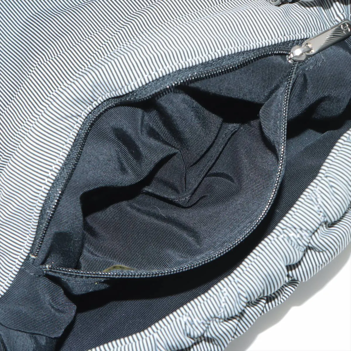 Chanel Bubble Kilt Nylon Chain Shoulder Bag Gr Silver  13th