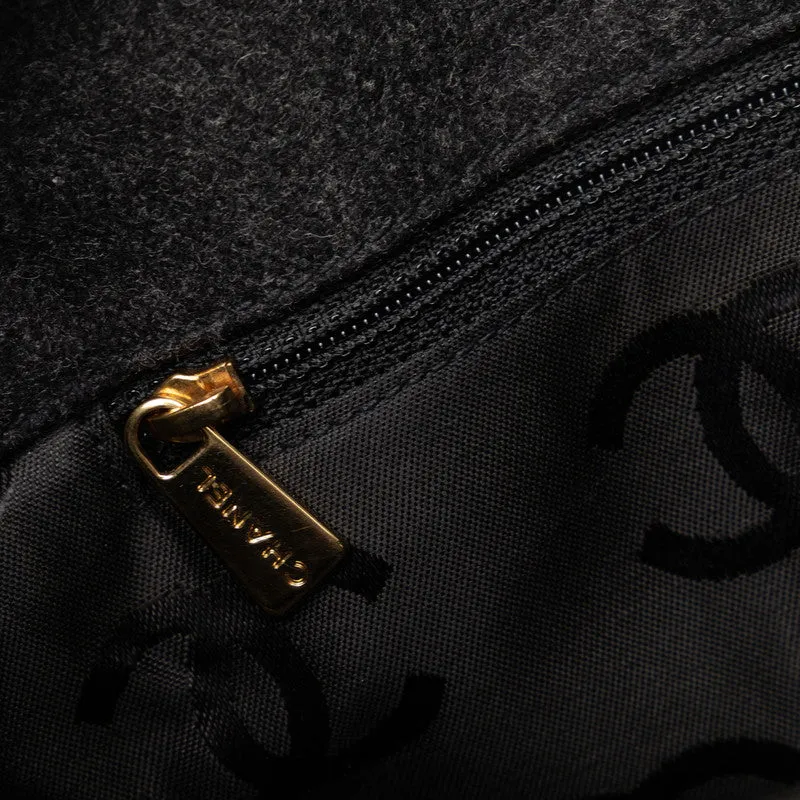 Chanel CC Wild Stitch Chain Tote  Cotton Shoulder Bag in Excellent condition