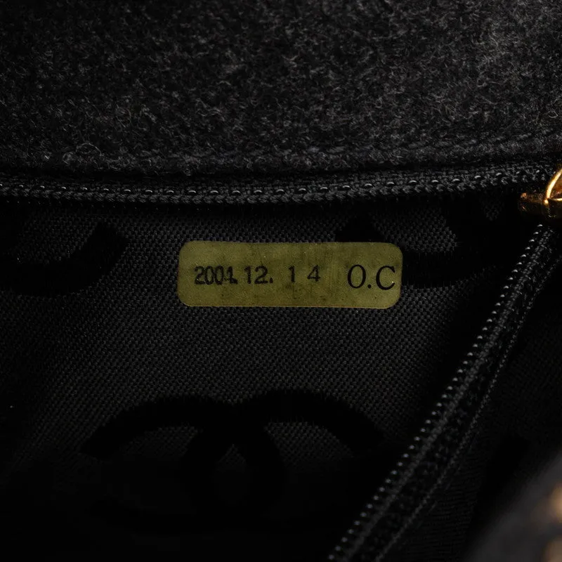 Chanel CC Wild Stitch Chain Tote  Cotton Shoulder Bag in Excellent condition