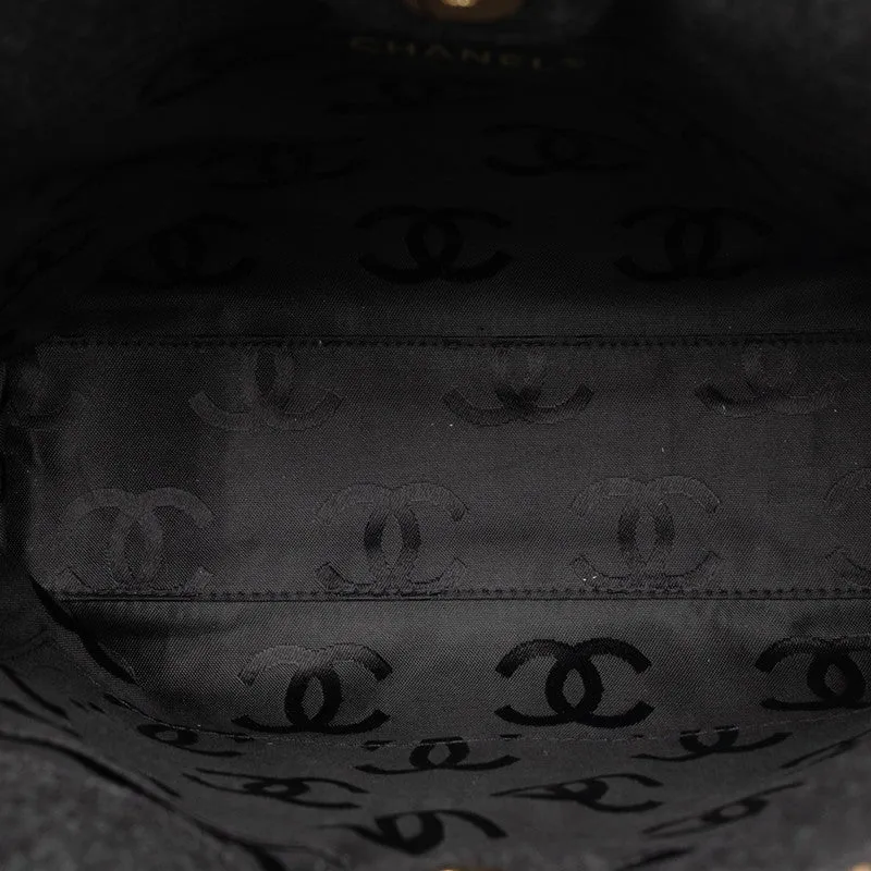 Chanel CC Wild Stitch Chain Tote  Cotton Shoulder Bag in Excellent condition