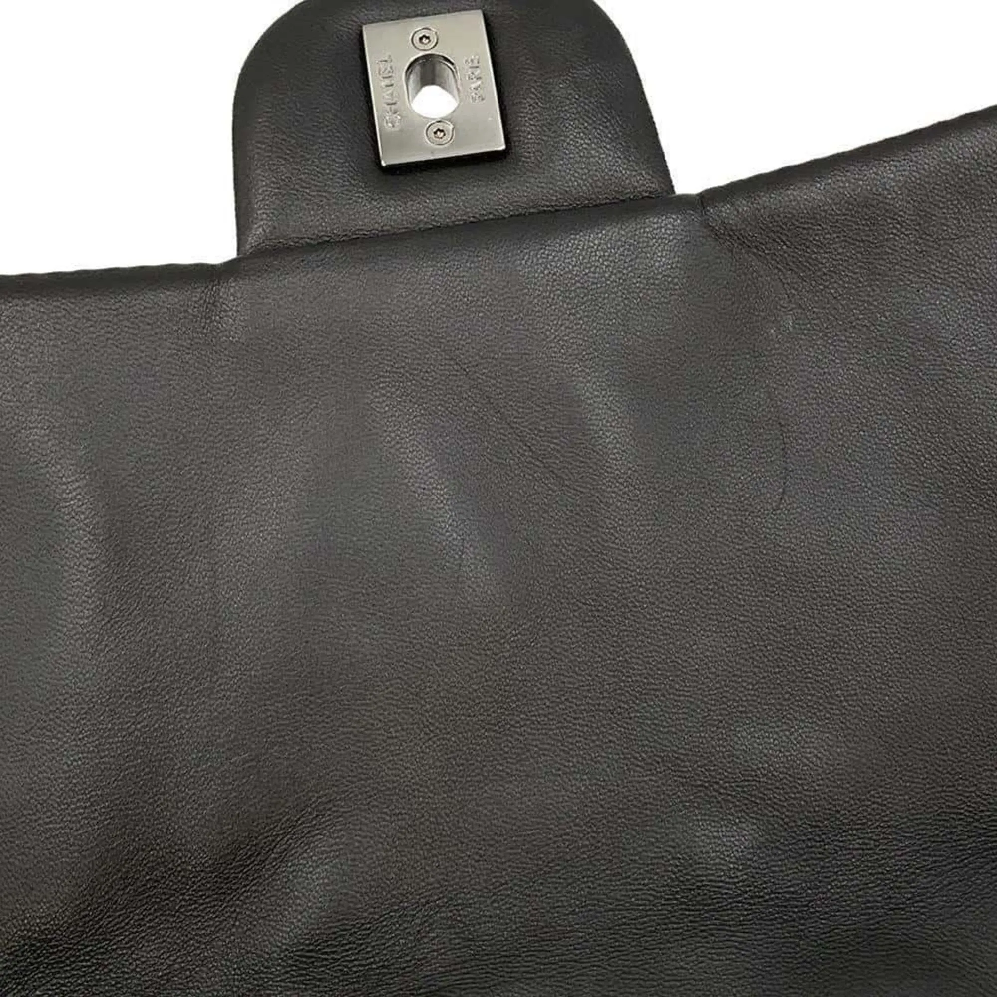 Chanel Chain Shoulder Bag Coco Mark Patchwork Tweed Lambskin CHANEL Black