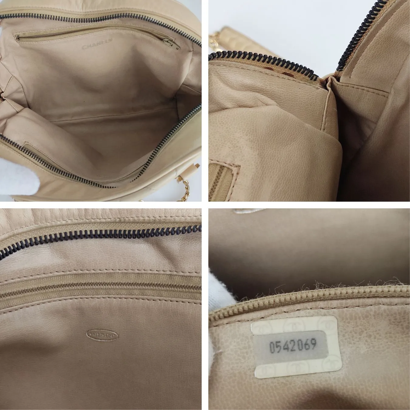 CHANEL Chanel Chanel shoulder bag in beige matelasse leather from the 80s