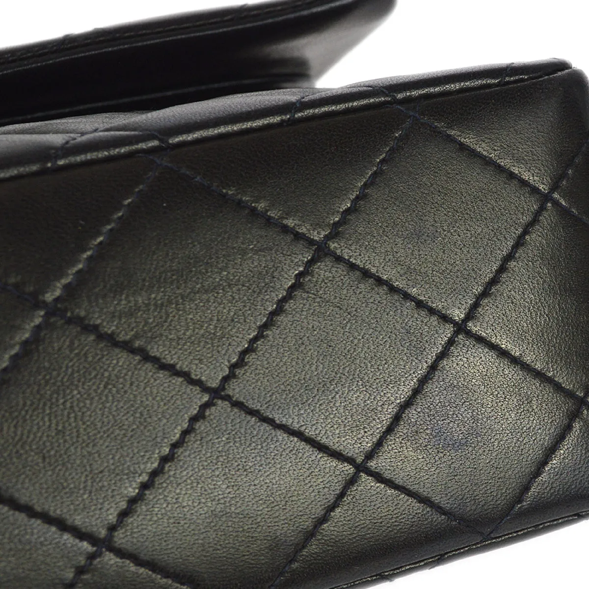 CHANEL Classic Double Flap Medium Shoulder Bag Black Lambskin 67283