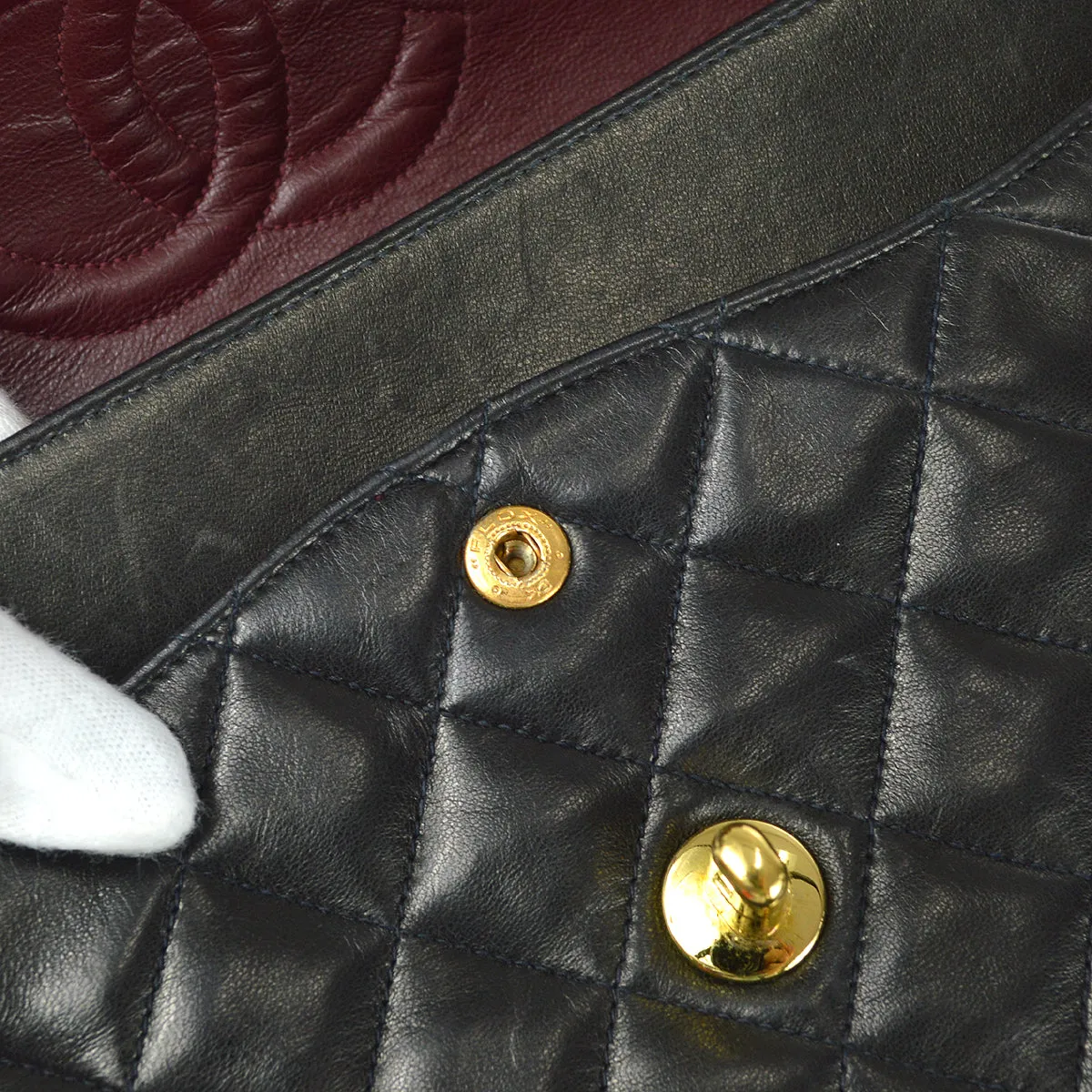 CHANEL Classic Double Flap Medium Shoulder Bag Black Lambskin 67283