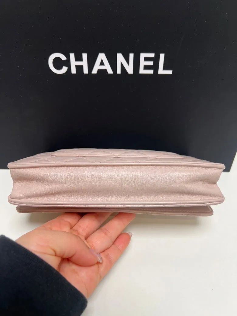 CHANEL Classic Flap Bag Beige Leather Shoulder Bag