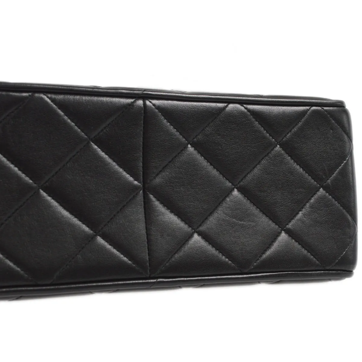 CHANEL Classic Flap Single Chain Shoulder Bag Black Lambskin 58094